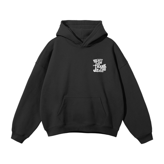 Heavy on the Thank You Jesus Hoodie - White Text